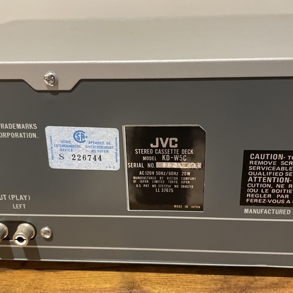 JVC KD-W5 Stereo Double Cassette Deck Tested and Working - Picture 8 of 11